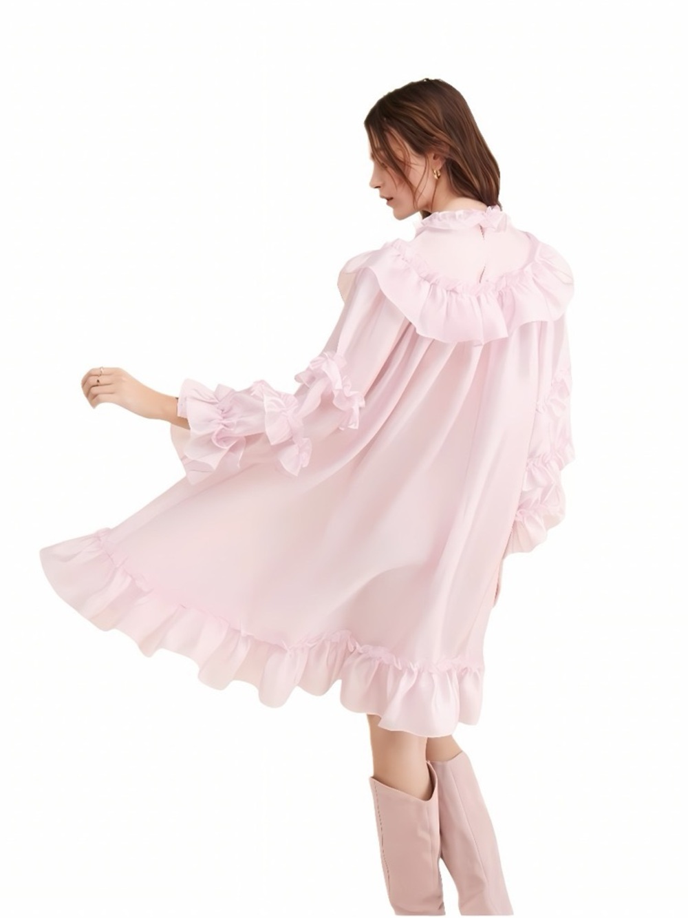 Stella Nova Adena Lilac Ruffle Mini Dress US 2